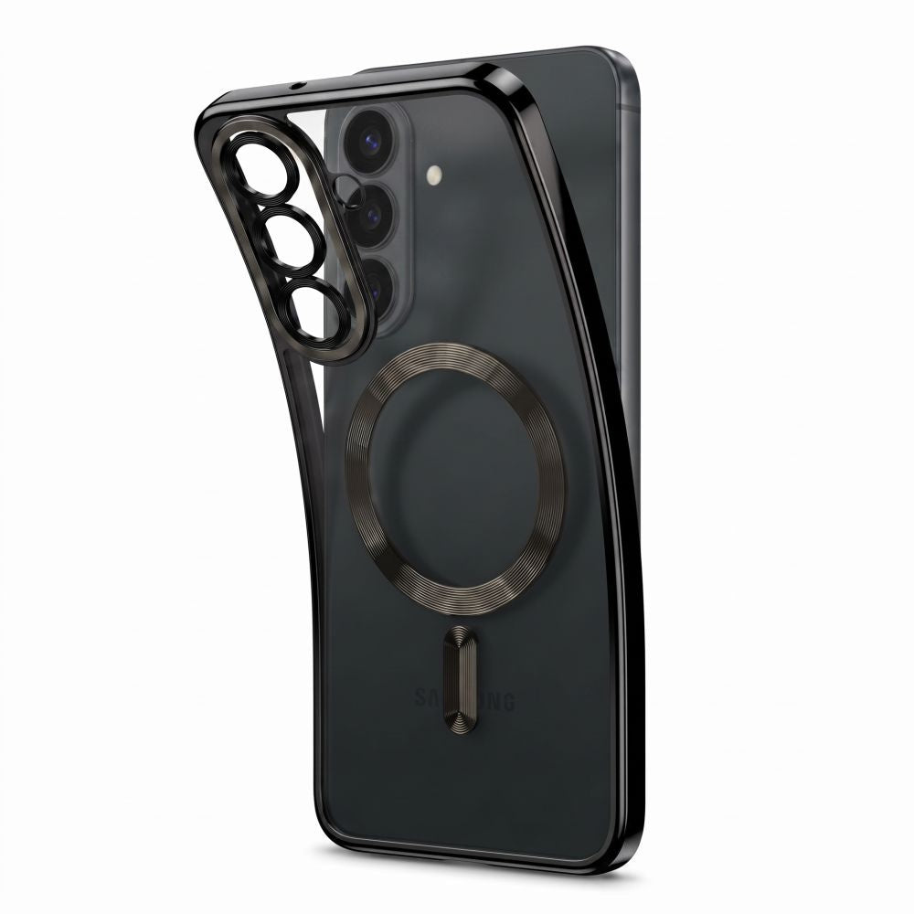 Handyhülle mit Kameraabdeckung für Galaxy S26 FE, Tech-Protect MagFlex für MagSafe, Transparent-Schwarz (5/9)