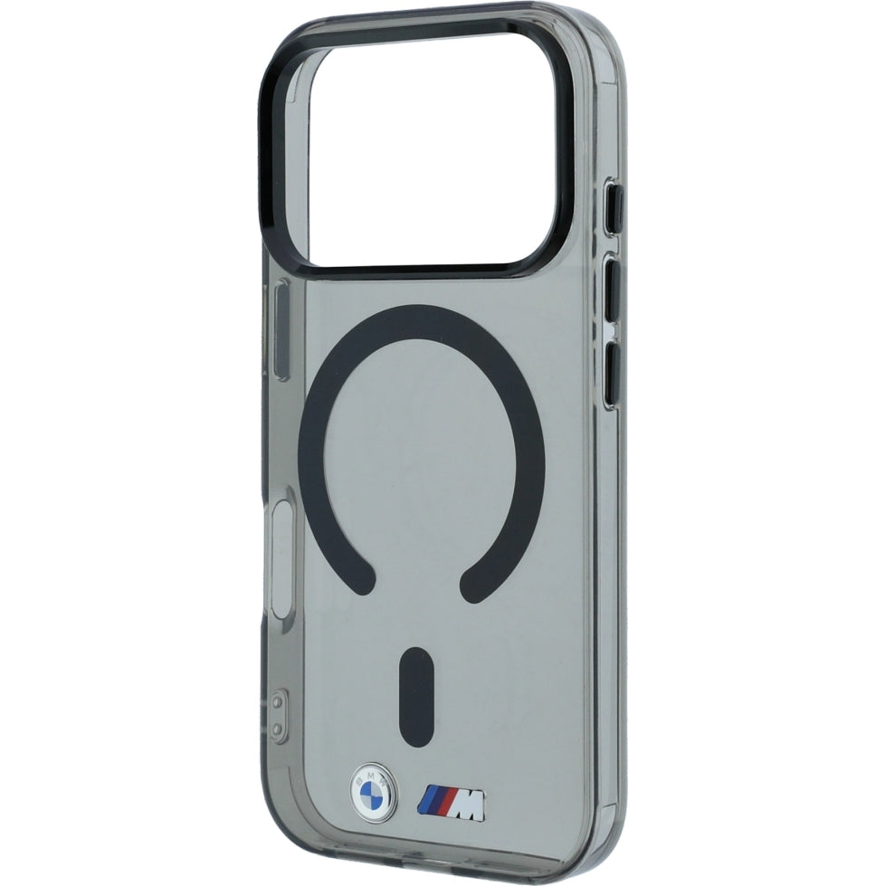 Handyhülle für iPhone 18 Pro Max / 17 Pro Max, BMW M IML Frosted Metal Logo Trims MagSafe, Anthrazit-Transparent (5/8)