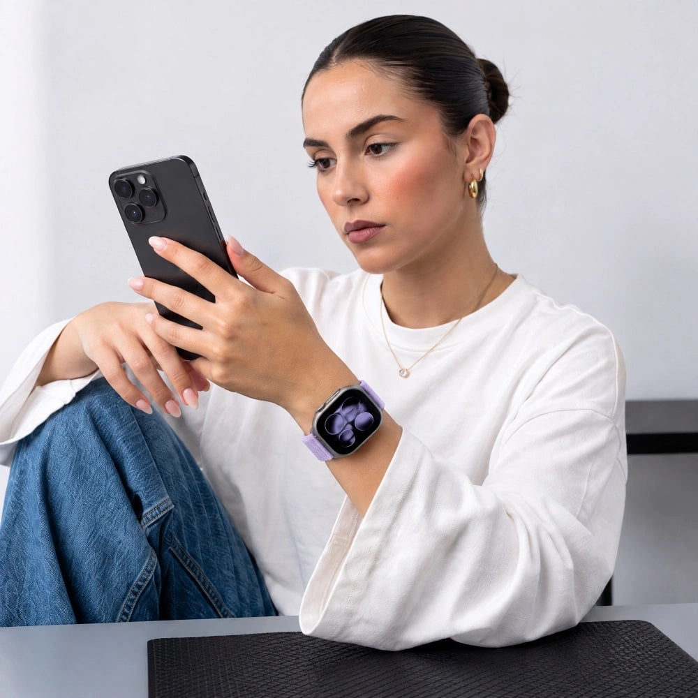 Armband für Apple Watch 44/45/46/49 mm, Tech Protect Nylon Pro, Violett (5/7)