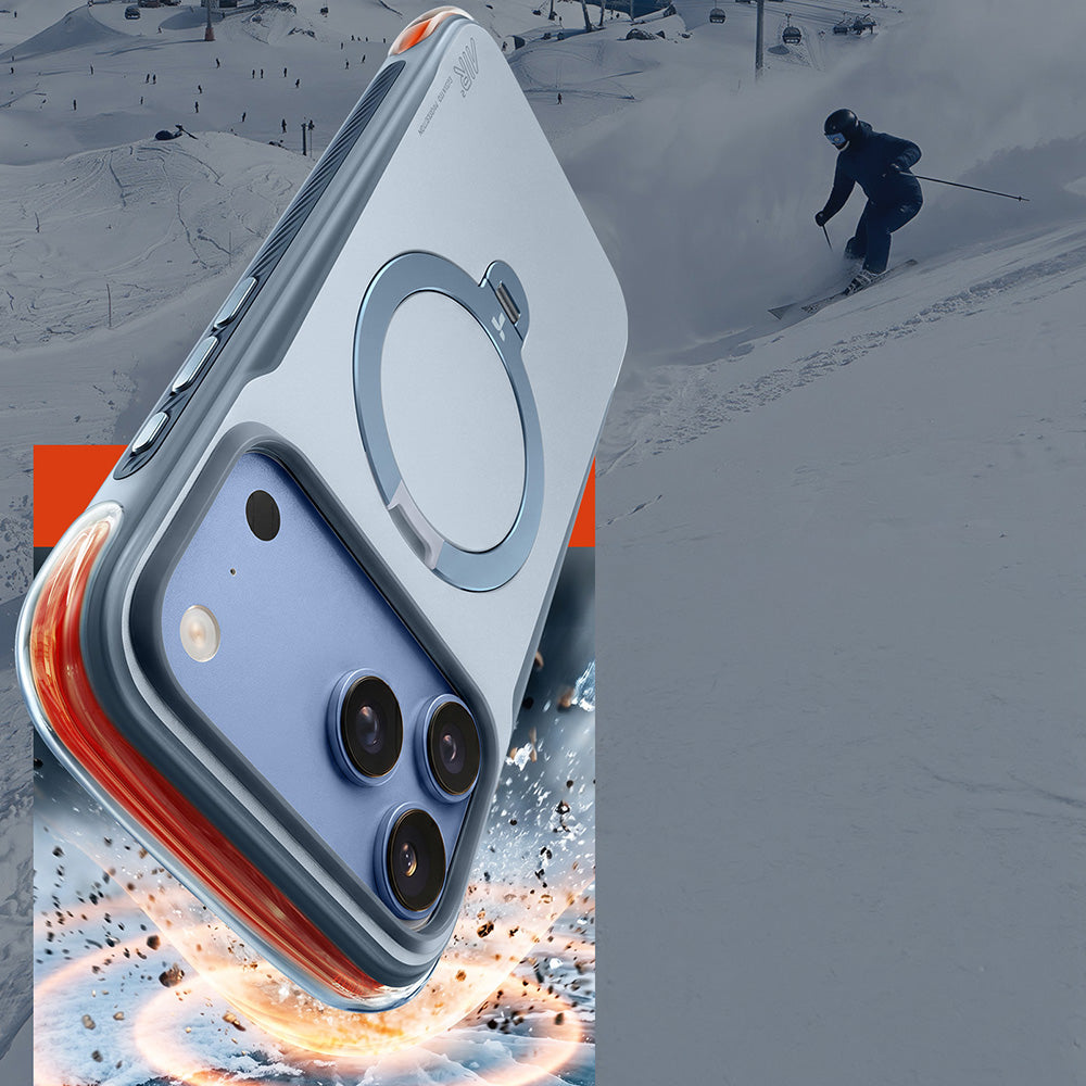Handyhülle für iPhone 18 Pro / 17 Pro, Torras Ostand Q3 Air Pro mit MagSafe, Blau (6/9)