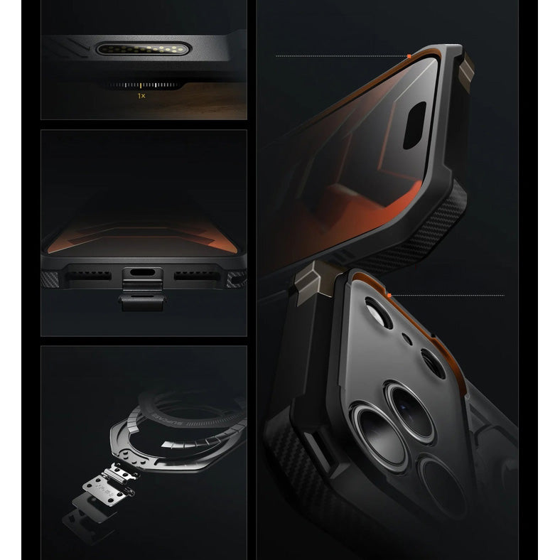 Handyhülle für iPhone 18 Pro / 17 Pro, Supcase UB Grip Mag mit MagSafe, Transparent und Schwarz (5/8)