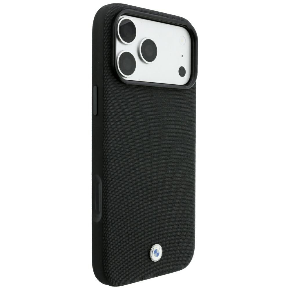 Handyhülle für iPhone 18 Pro / 17 Pro, BMW Kevlar Metal Logo mit MagSafe, Schwarz (4/8)