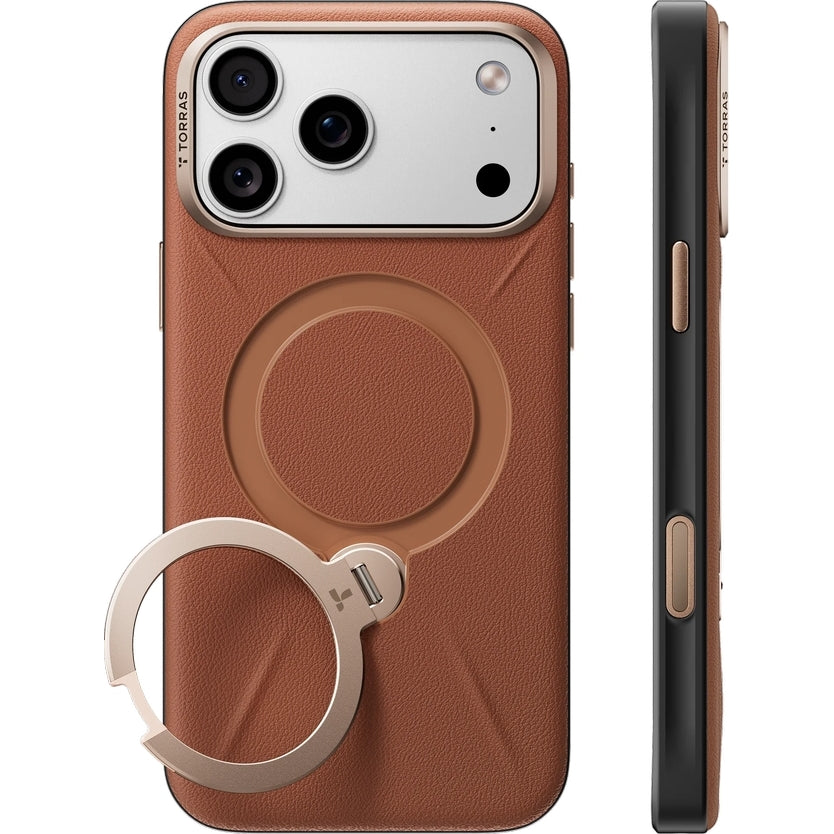 Handyhülle für iPhone 18 Pro Max / 17 Pro Max Torras Ostand Q3 VegSkin, Braun (4/9)