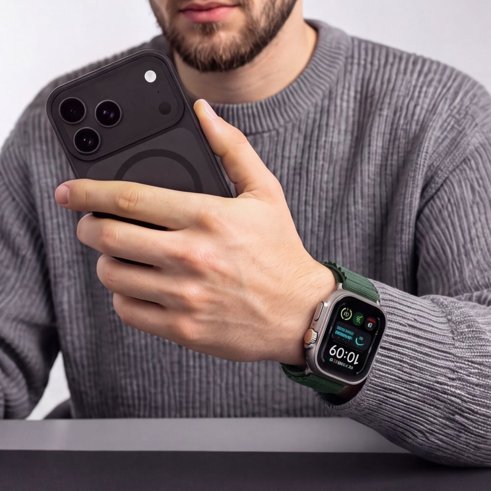 Armband für Apple Watch 49/46/45/44 mm, Tech Protect Nylon Pro, Grün (5/7)