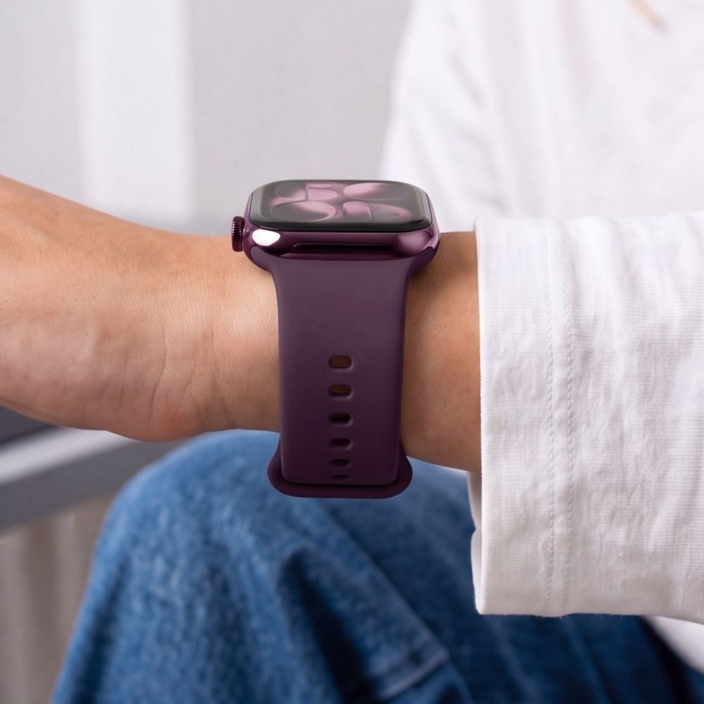 Armband für Apple Watch 42/41/40/38 mm, Tech-Protect Silicone, Burgunderrot (5/9)