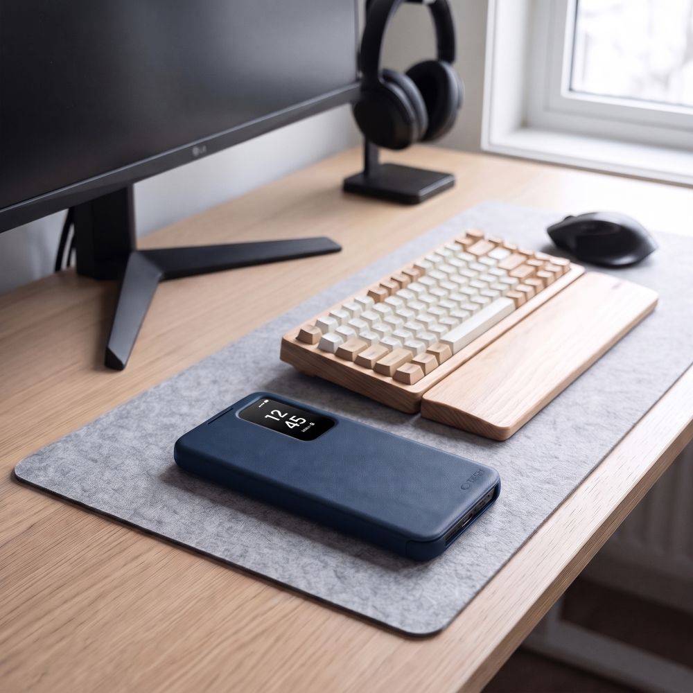 Handyhülle mit Klappe für Galaxy S26 FE, Tech-Protect Smart Wallet, Dunkelblau (5/7)
