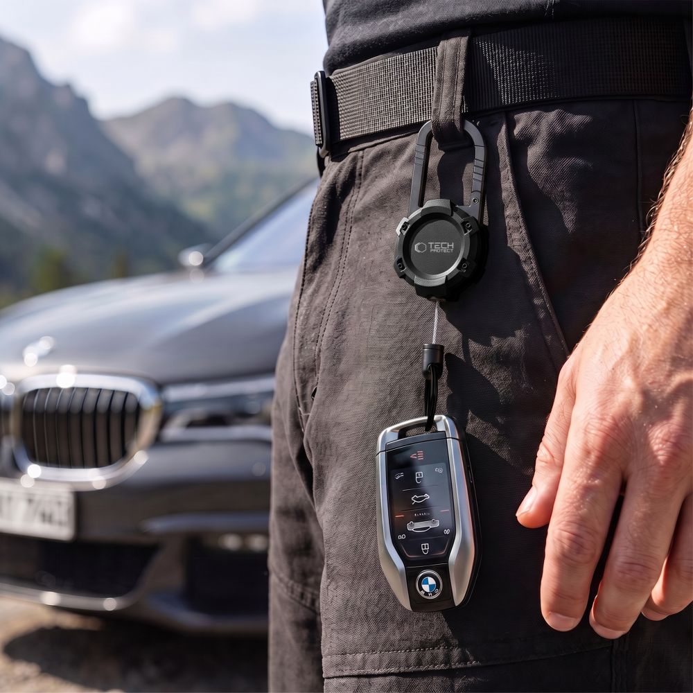 Anti-Diebstahl Handy Lanyard mit einziehbarem Seil, Tech-Protect ATH03 UrbanLoop, Schwarz (5/9)