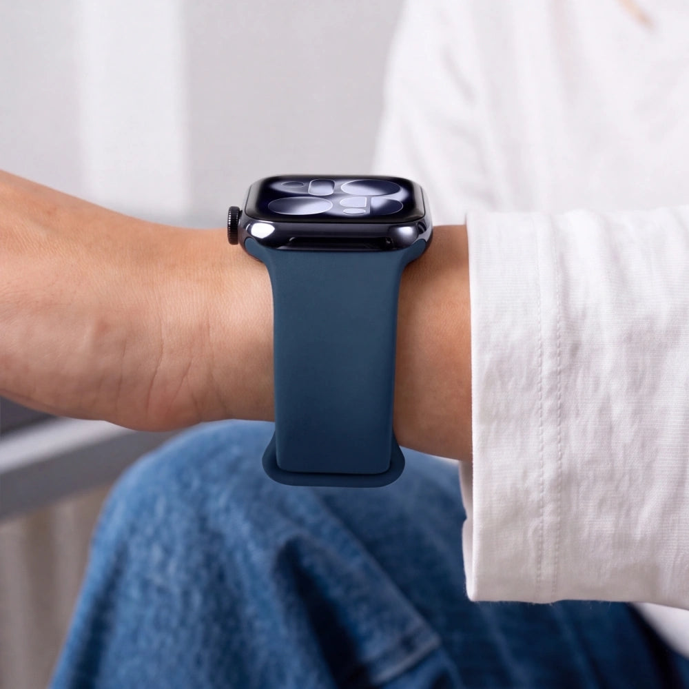 Armband für Apple Watch 42/41/40/38 mm, Tech-Protect Silicone, Dunkelblau (5/9)