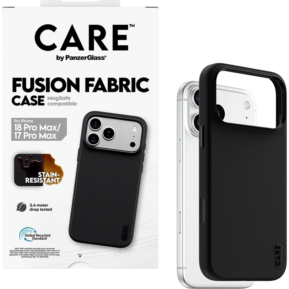 Handyhülle für iPhone 18 Pro Max / 17 Pro Max, PanzerGlass Fusion Fabric Case mit MagSafe, Schwarz (5/6)