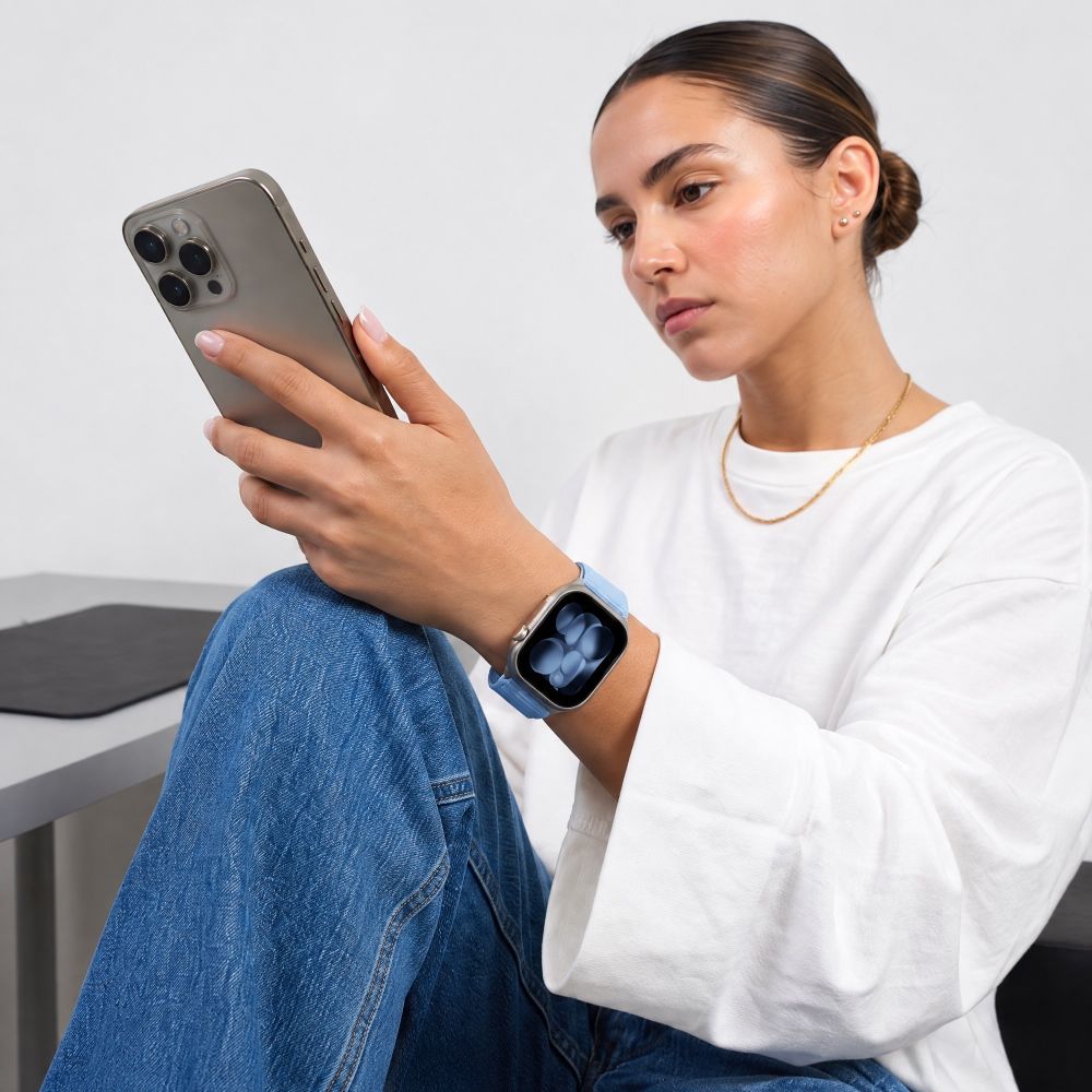 Armband für Apple Watch 44/45/46/49 mm, Tech Protect Nylon Pro, Blau (5/7)