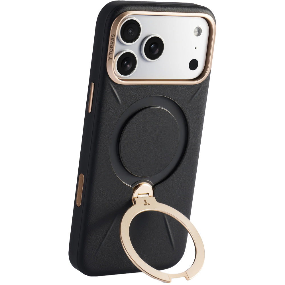 Handyhülle für iPhone 18 Pro Max / 17 Pro Max Torras Ostand Q3 VegSkin, Schwarz (6/10)