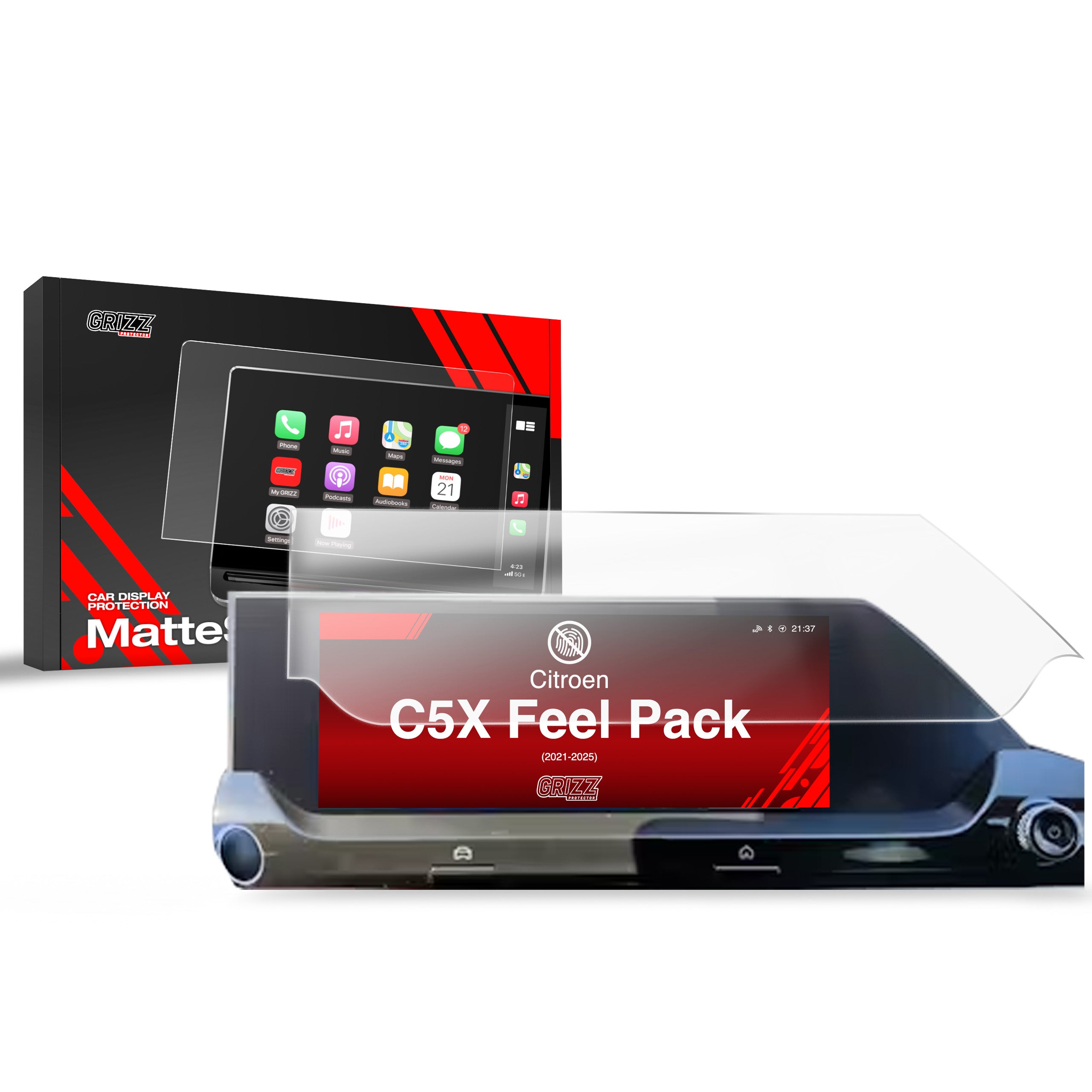 Matte Autodisplayfolie für Citroen C5X 10" Feel Pack (2021-2026), Grizz Protector