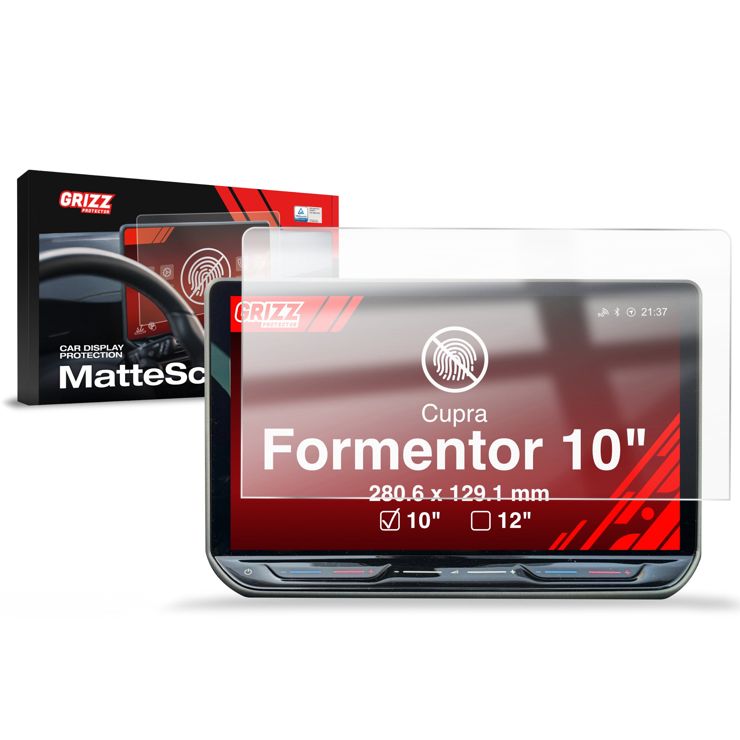 Matte Autodisplayfolie für Cupra Formentor 10" (2020-2024), Grizz Protector