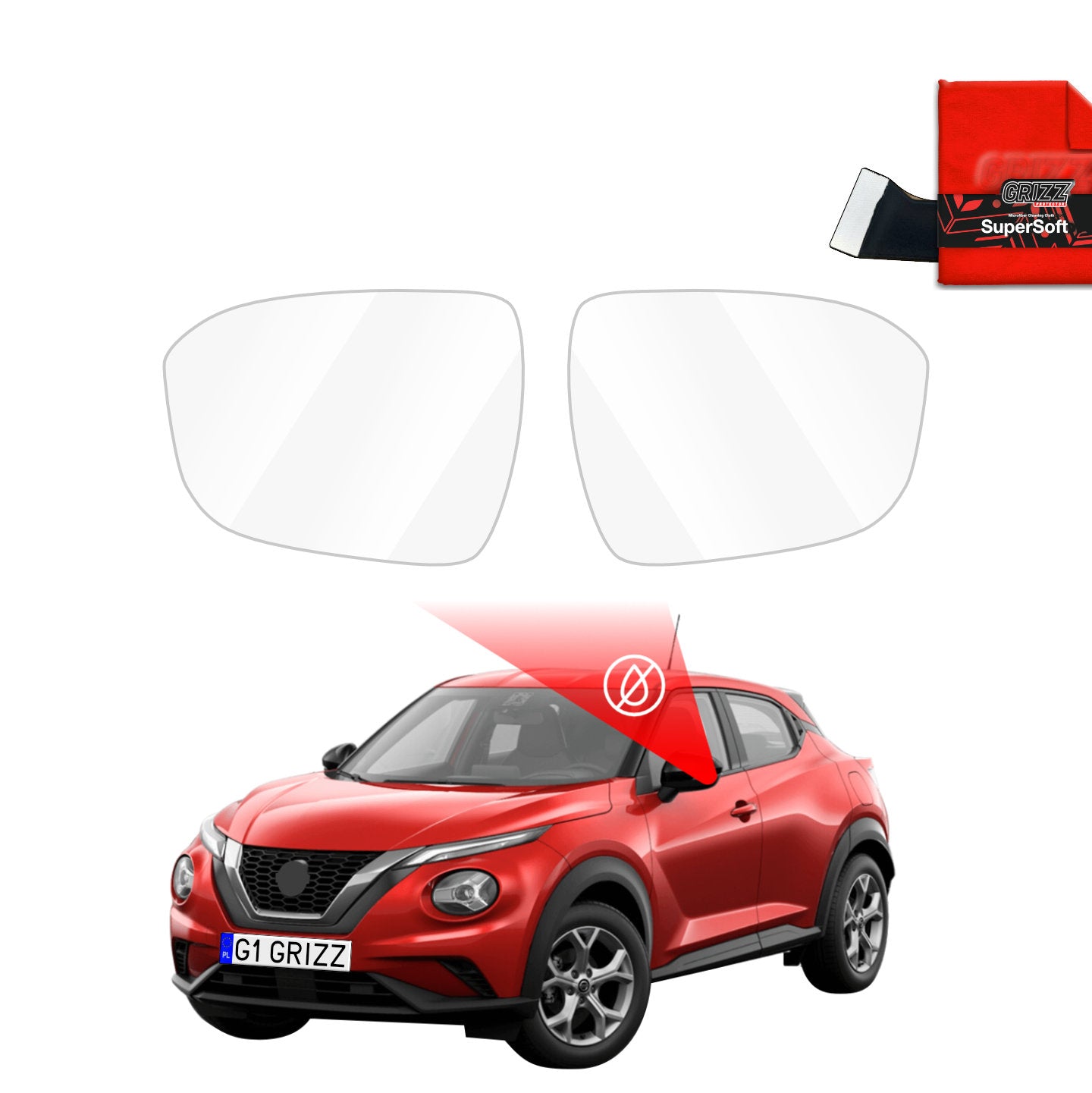 Regenschutzfolie Grizz Protector für Außenspiegel - Nissan Juke Facelift (2024-2026)