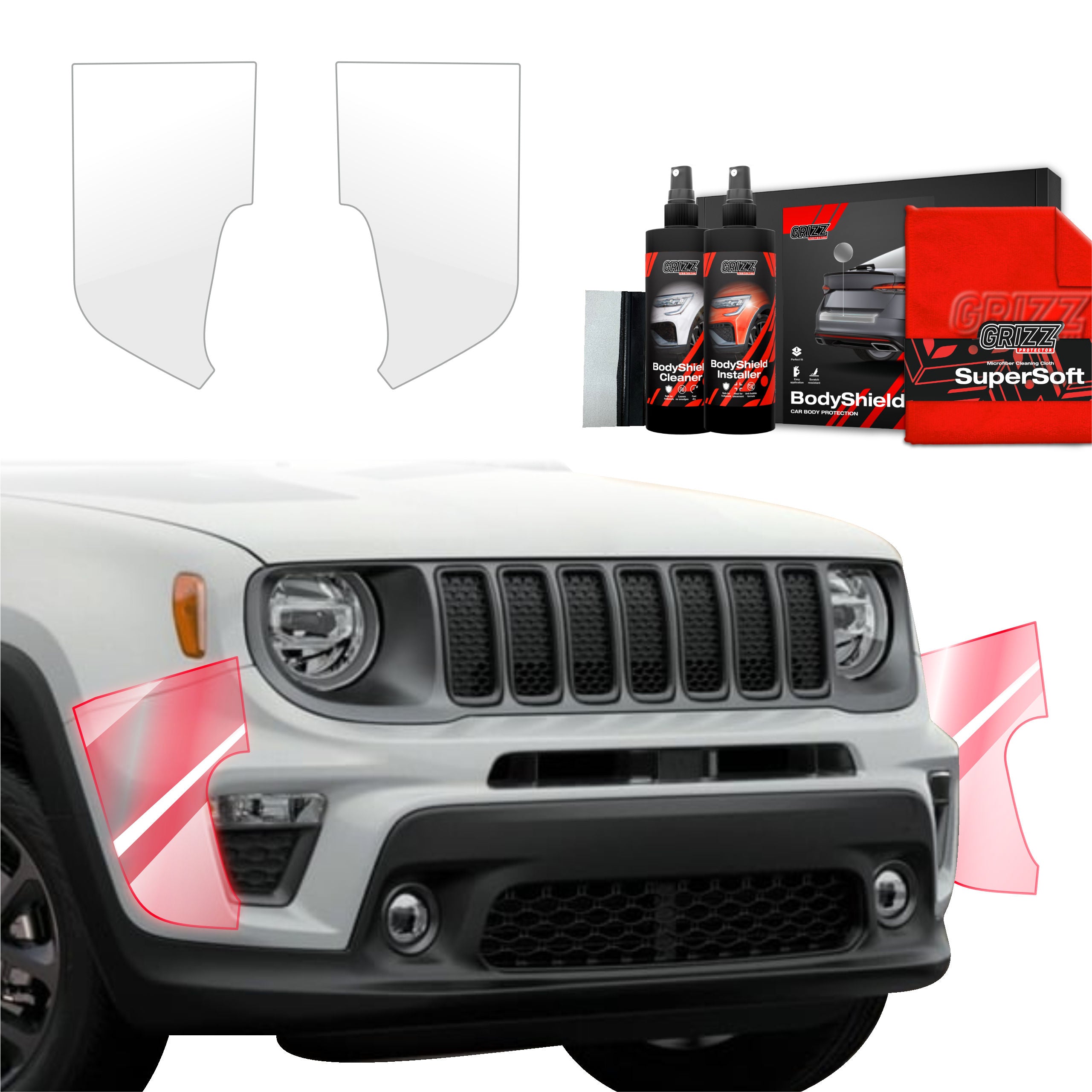 2in1 Schutzfolie Grizz Protector für Stoßstange - Jeep Renegade (2022- 2025)