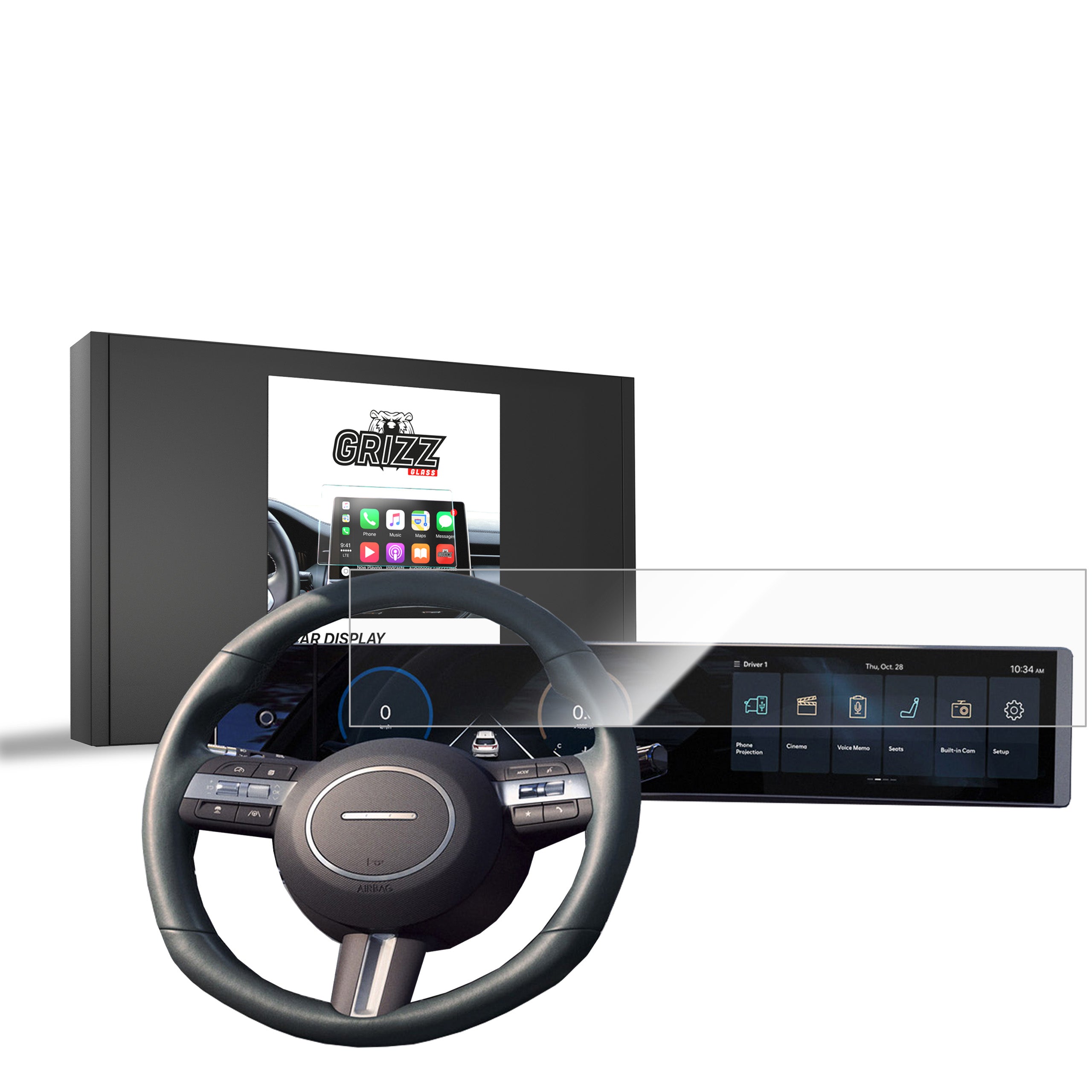 Keramische Autodisplayfolie für Hyundai Tucson 12,3" (2024-2026), Grizz Protector