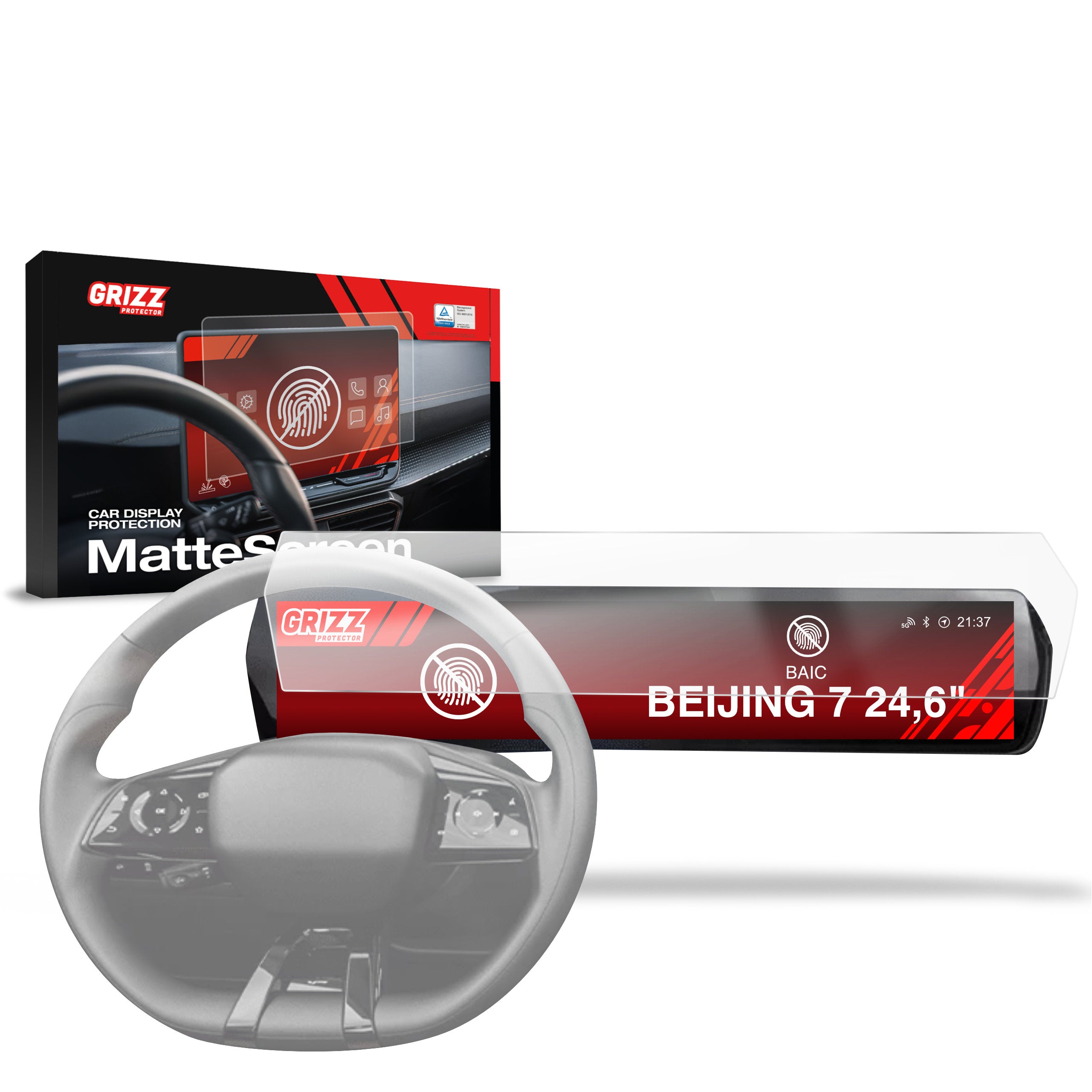Matte Autodisplayfolie für BAIC BEIJING 7 (2024-2026), Grizz Protector