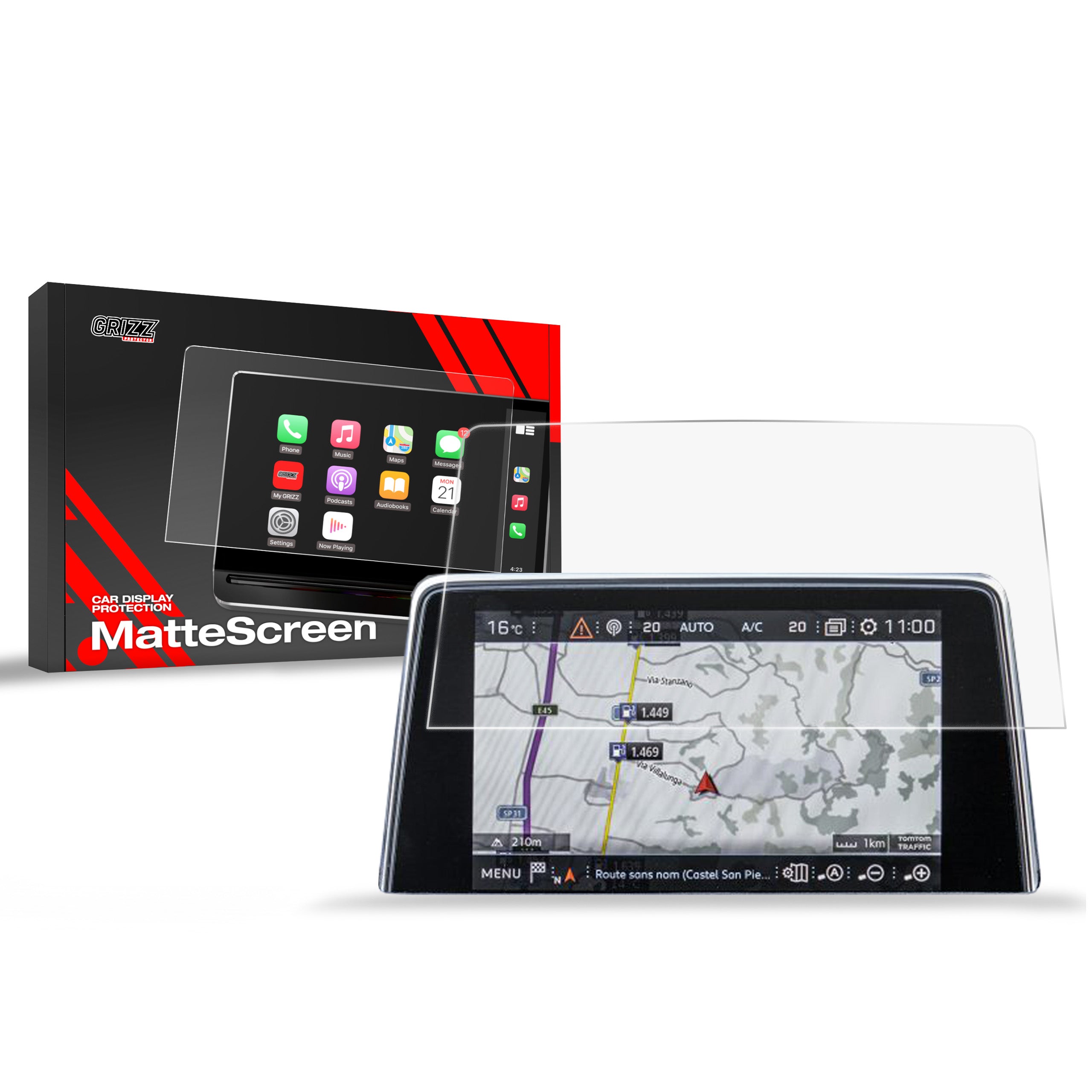 Matte Autodisplayfolie für Peugeot 3008 GT 2 (2016-2020), Grizz Protector