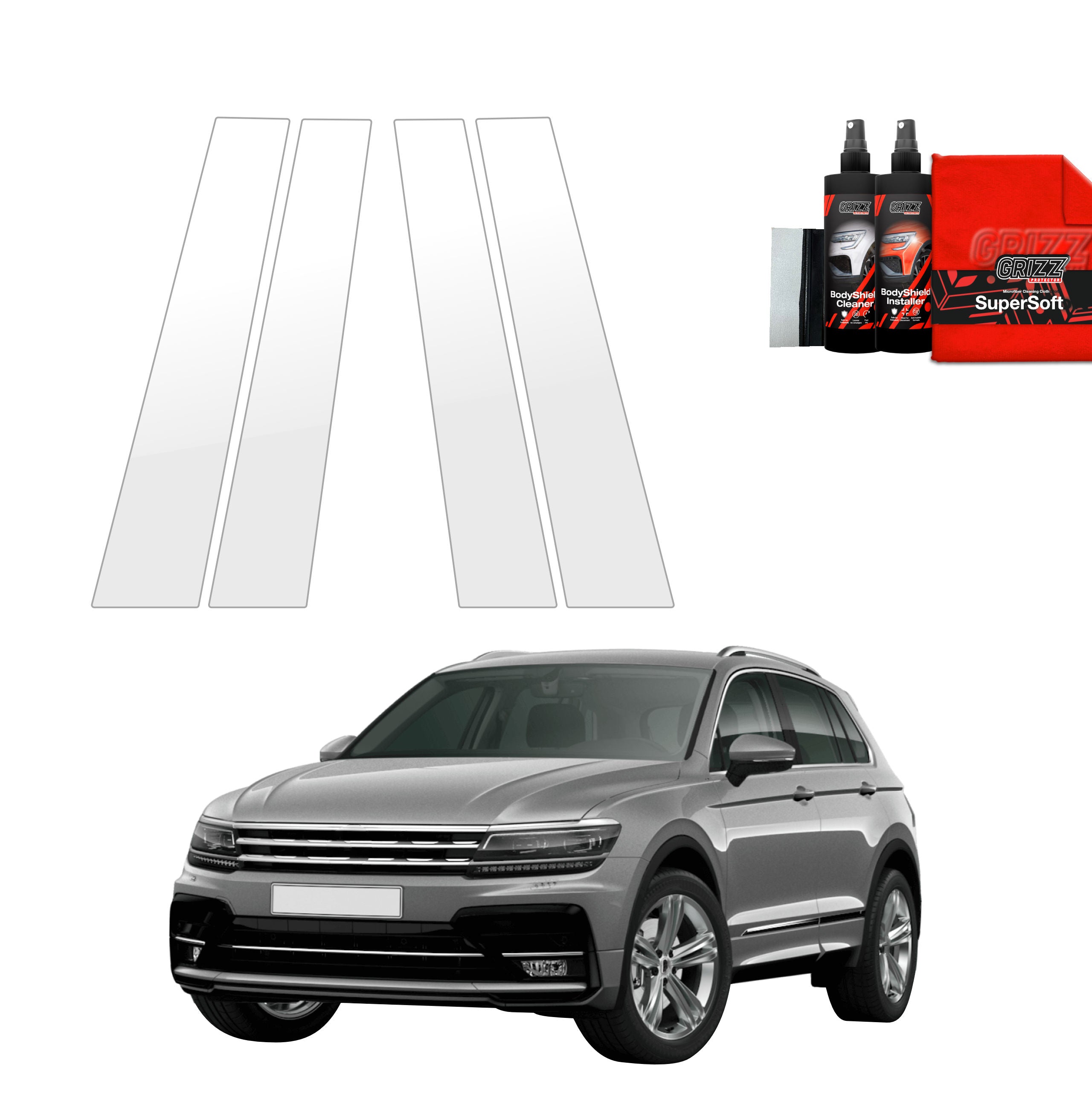 4in1 Schutzfolie Grizz Protector für B-Säule - Volkswagen Tiguan 2 (2016-2020)