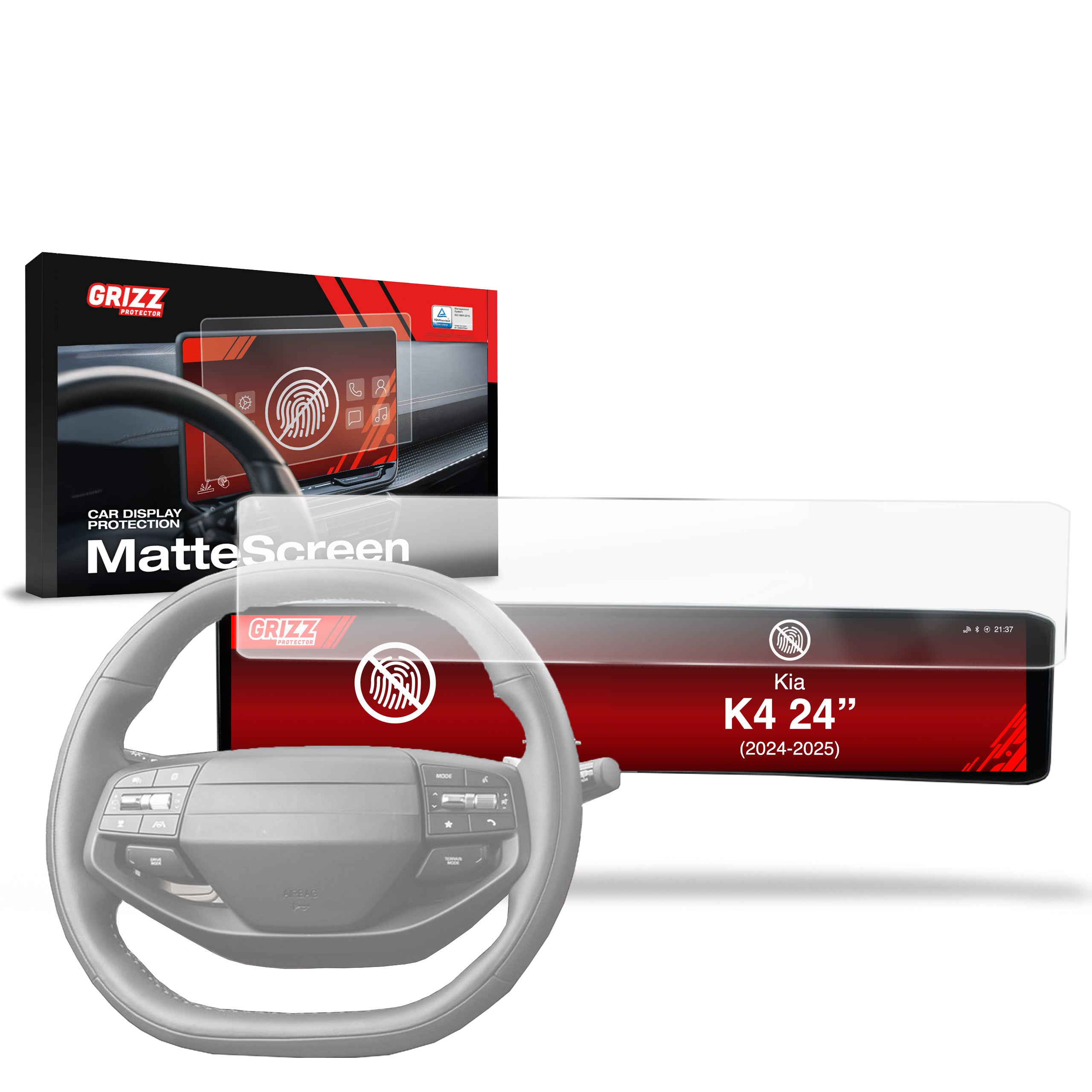 Matte Autodisplayfolie für Kia K4 24" (2024-2026), Grizz Protector