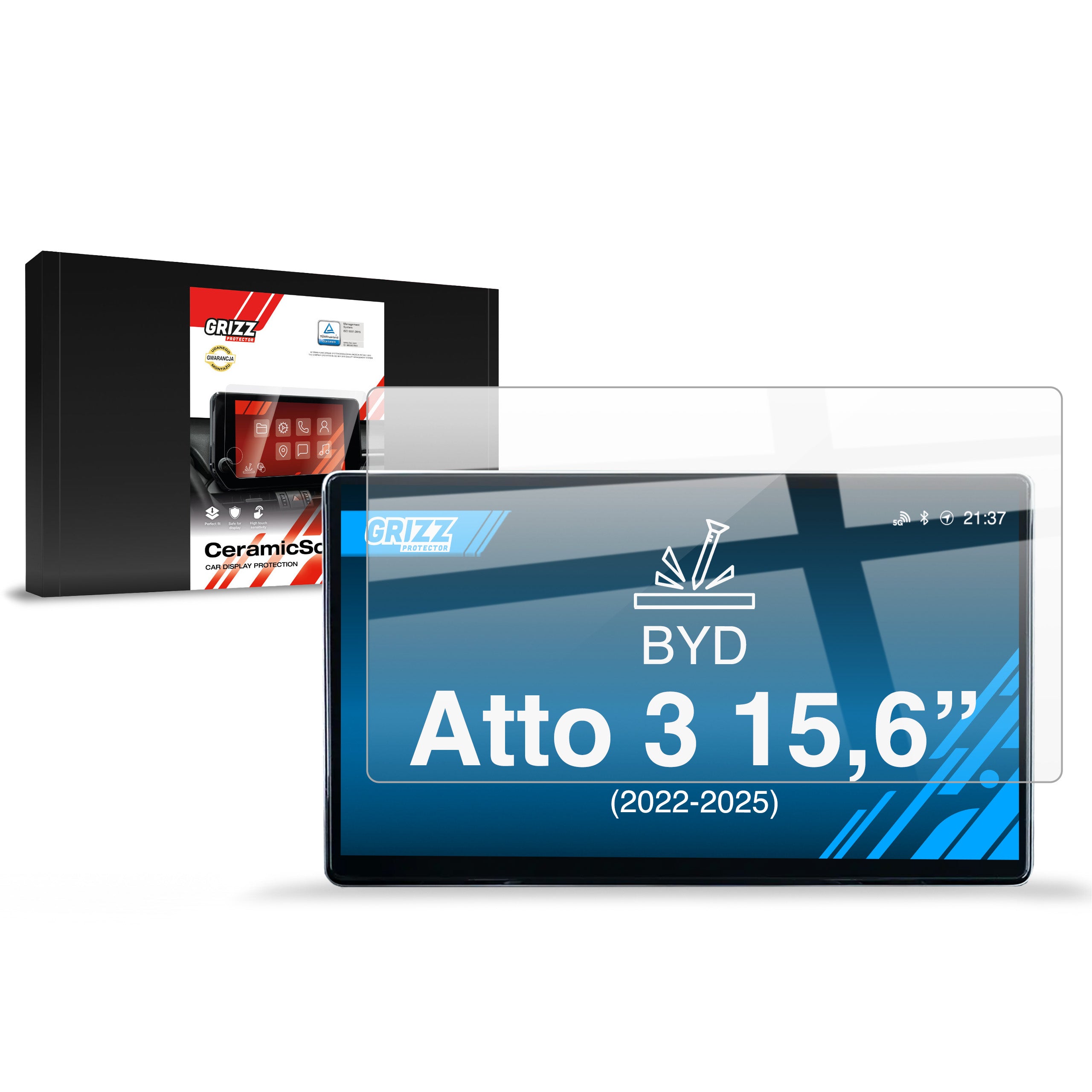 Keramische Autodisplayfolie für BYD Atto 3 15,6" (2022-2026), Grizz Protector