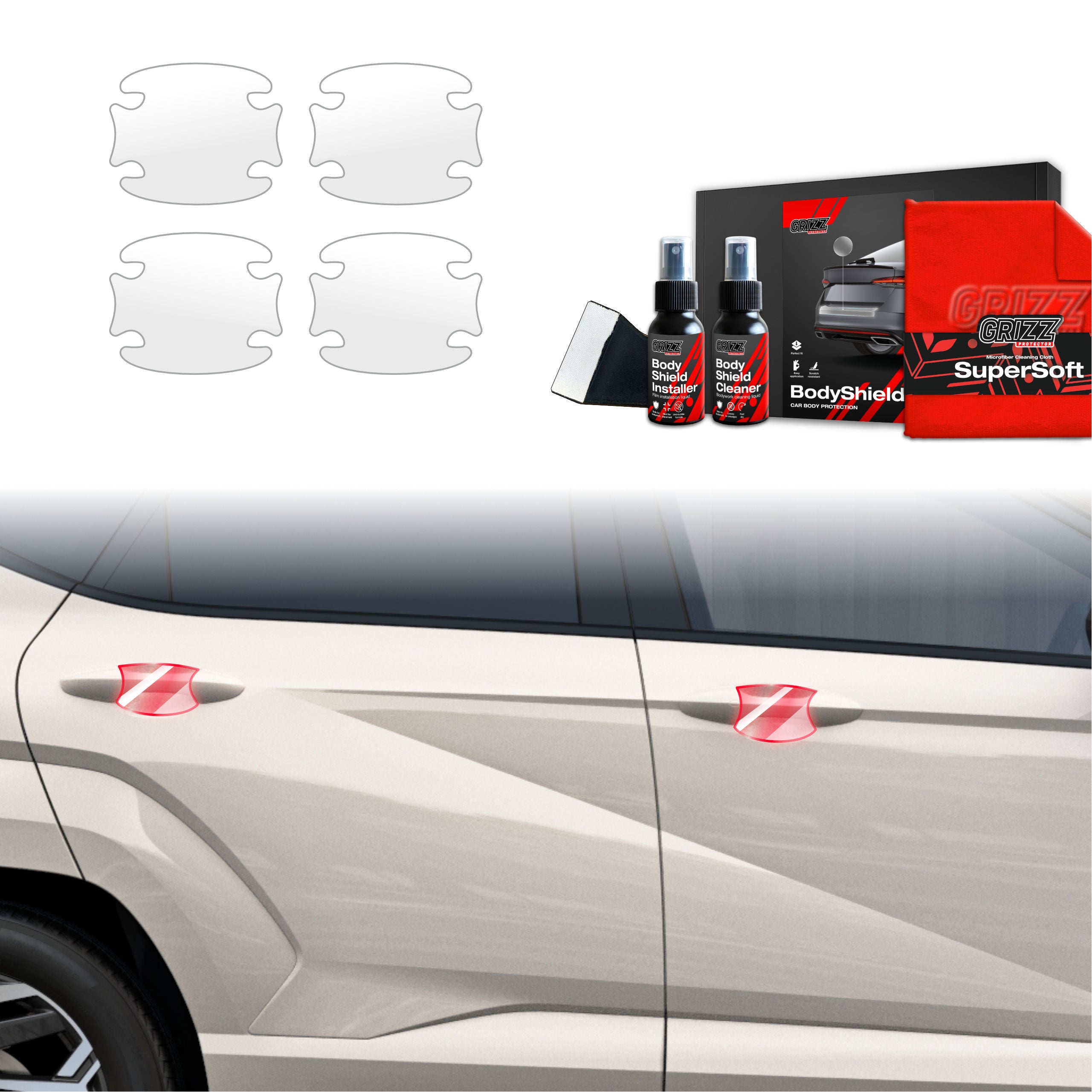 4in1 Schutzfolie Grizz Protector für Türgriffmulden - Hyundai Kona N-Line (2023-2026)