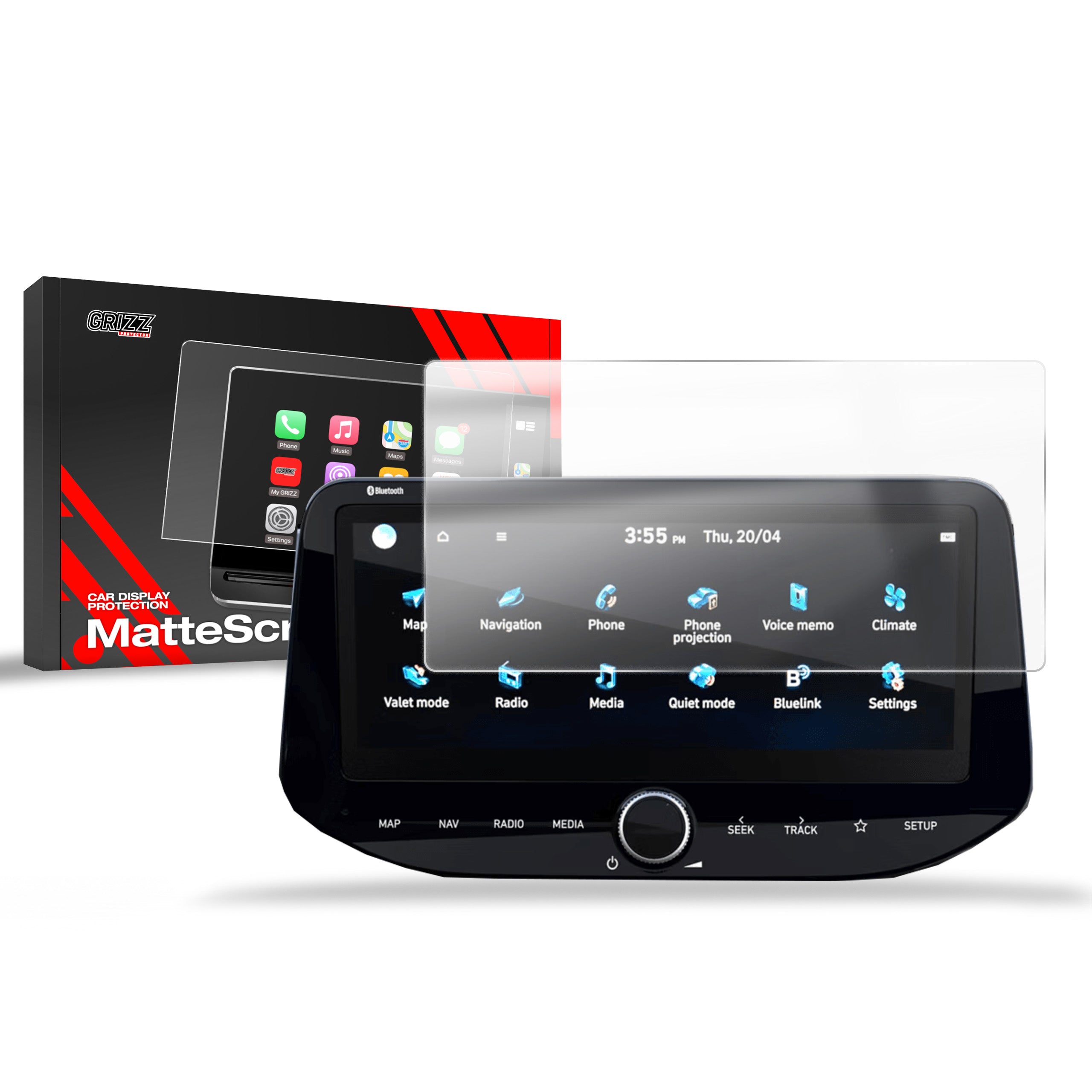 Matte Autodisplayfolie für Hyundai Bayon 10,25" (2024-2025), Grizz Protector