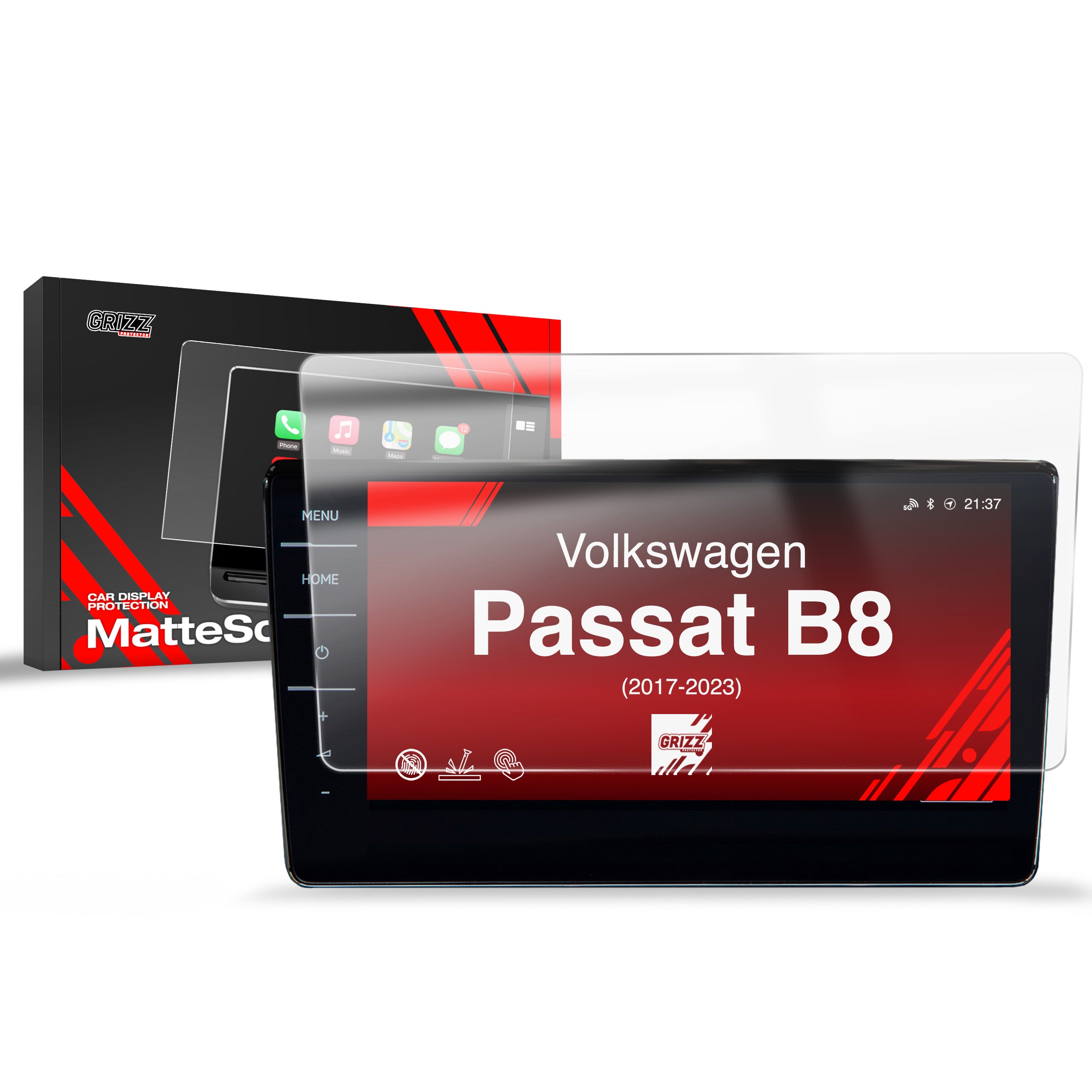 Matte Autodisplayfolie für Volkswagen Passat B8 Discover Pro, Grizz Protector