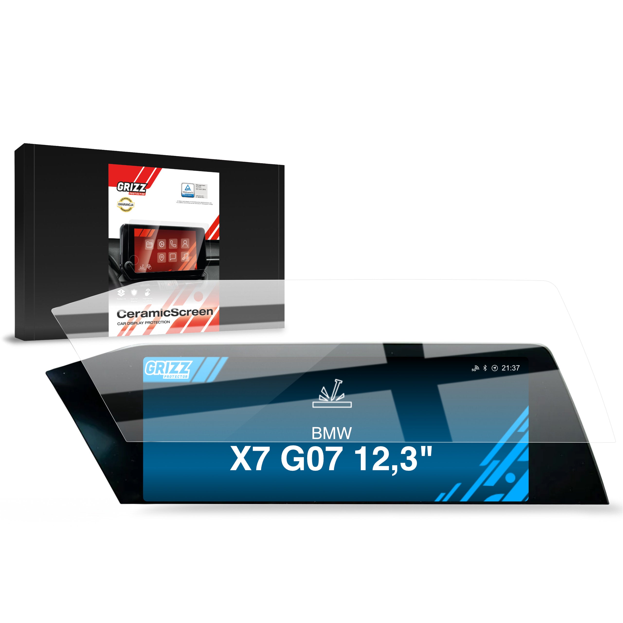 Keramische Autodisplayfolie für BMW X7 G07 12.3" (2018-2022), Grizz Protector