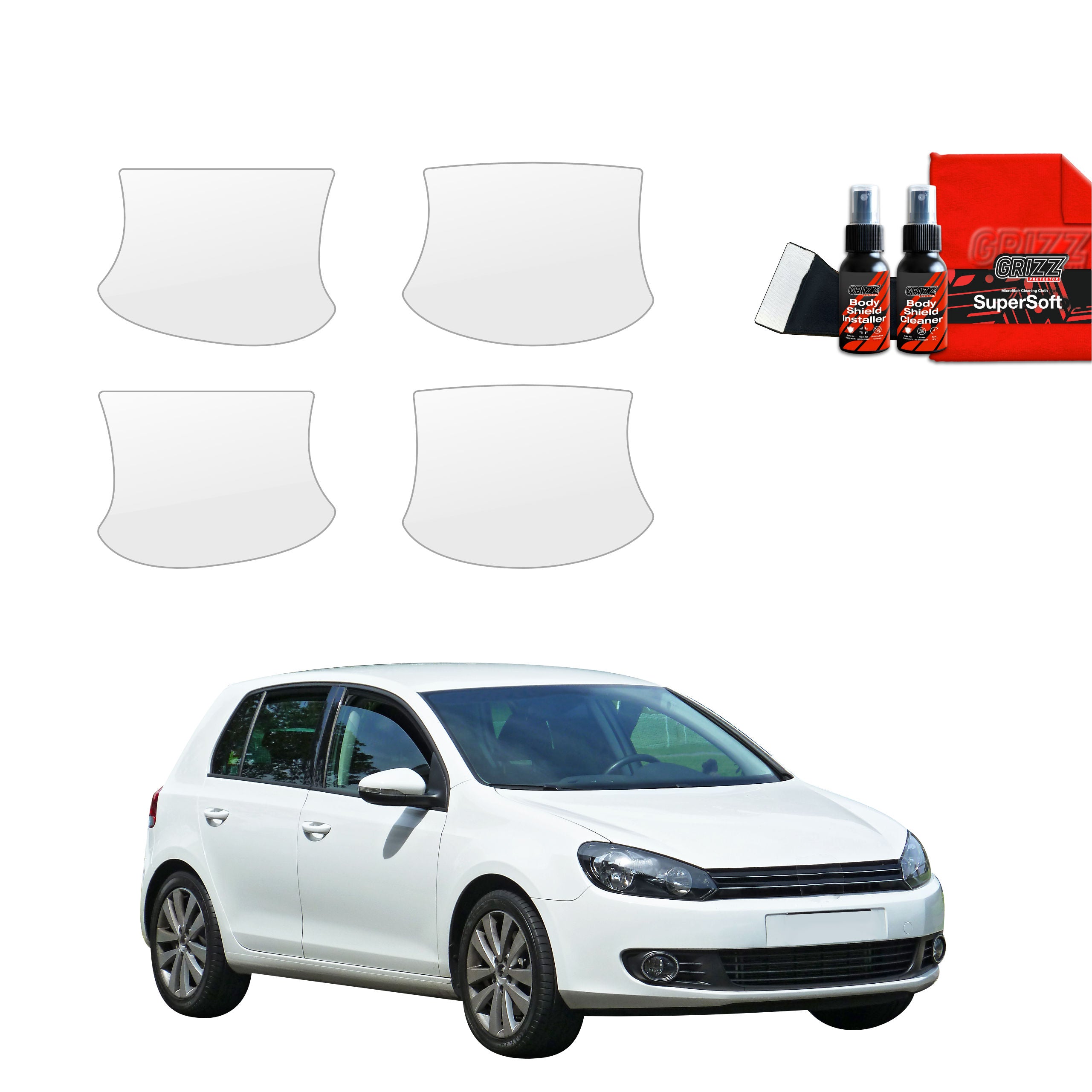 4in1 Schutzfolie Grizz Protector für Türgriffmulden - Volkswagen Golf 6 Hatchback 5D (2008-2013)