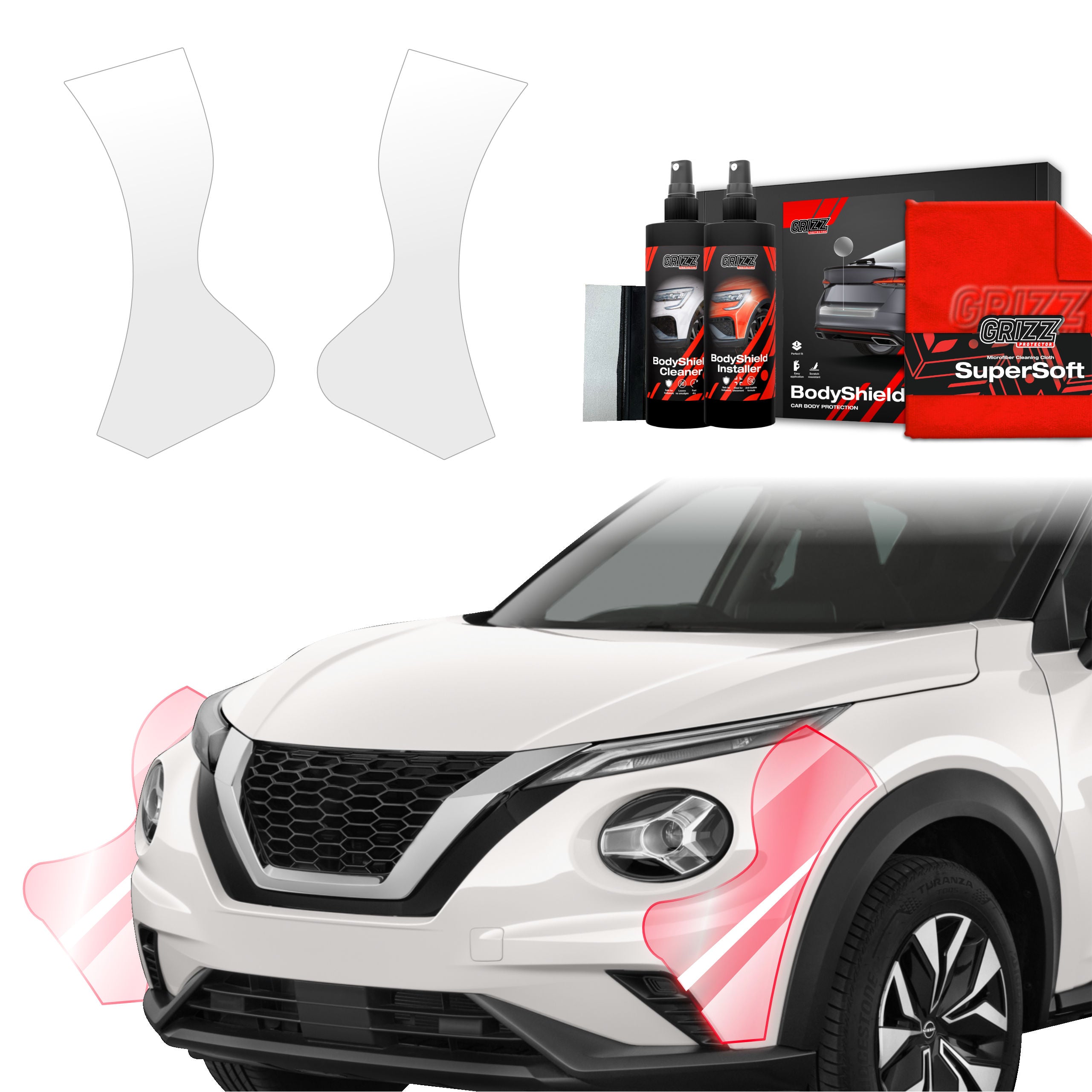 2in1 Schutzfolie Grizz Protector für Stoßstange - Nissan Juke Facelift (2024-2026)