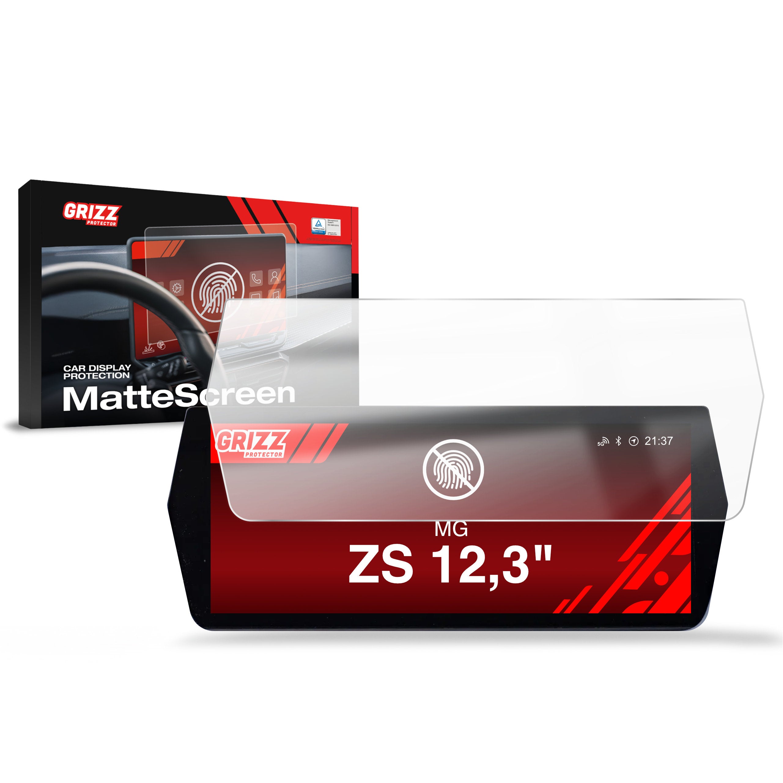 Matte Autodisplayfolie für MG ZS 12,3" (2024-2026), Grizz Protector