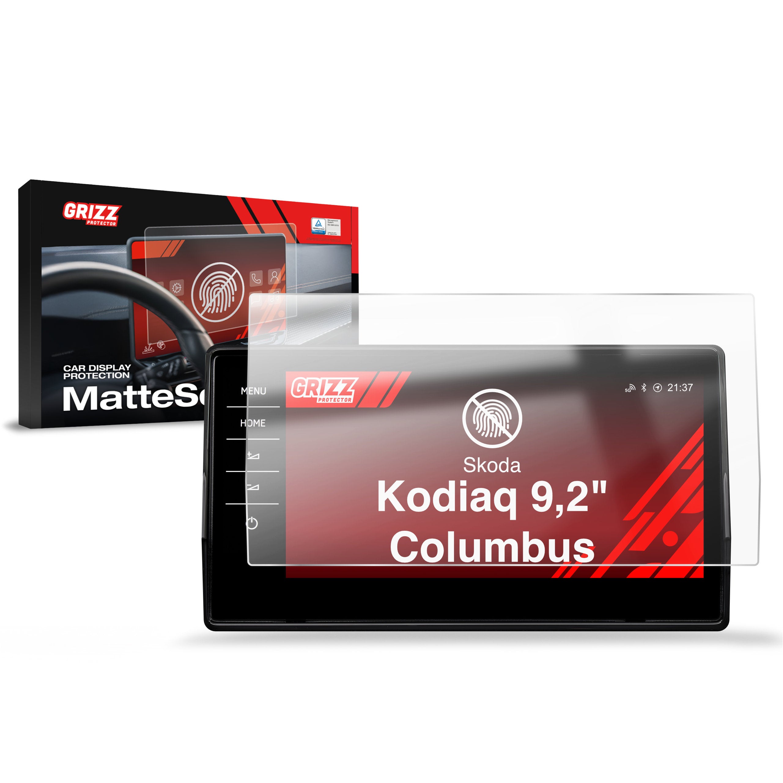 Matte Autodisplayfolie für Skoda Kodiaq 9,2" Columbus (2016-2023), Grizz Protector
