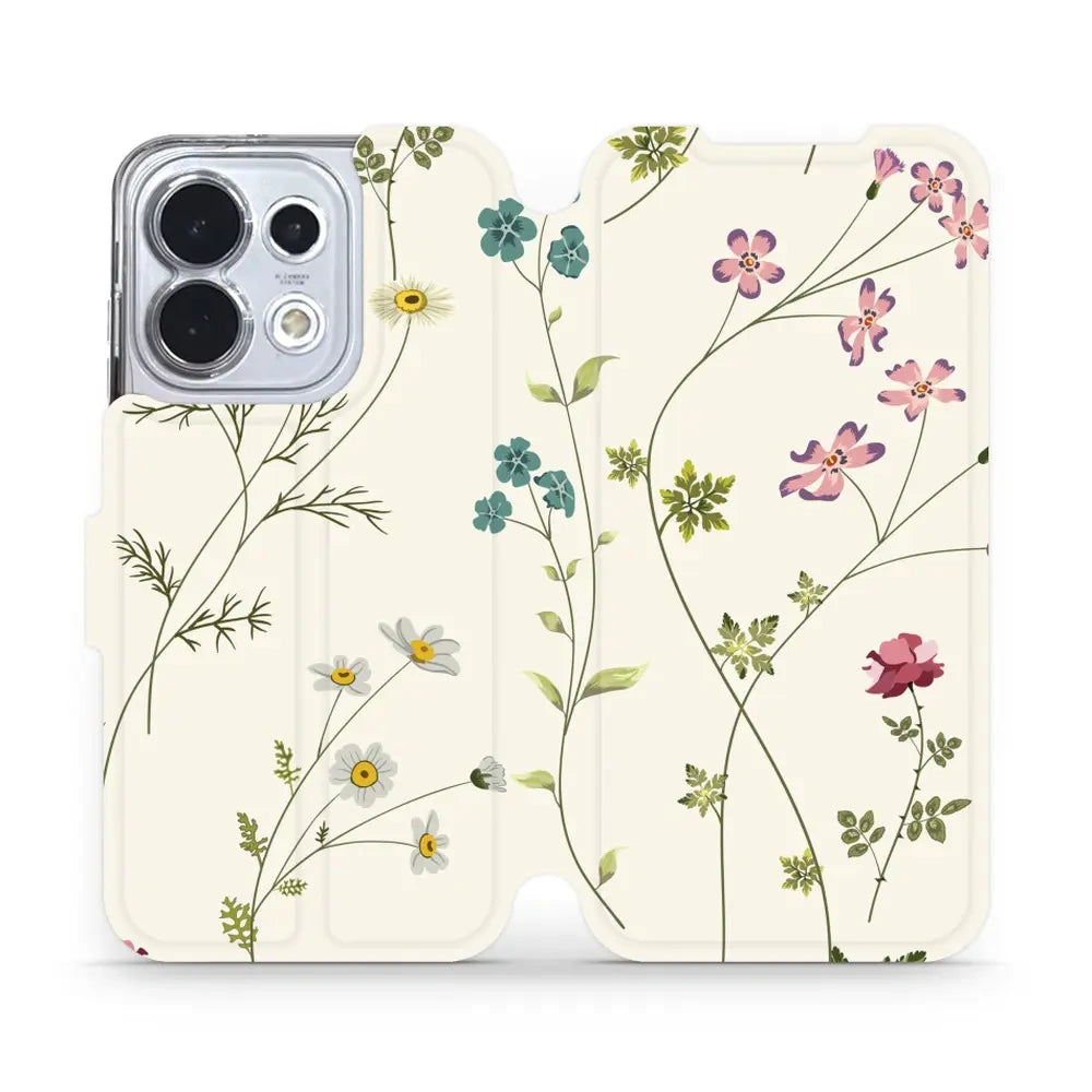 Handyhülle mit klappe für Oppo Reno16 5G, Mobiwear Book, Feldblumen