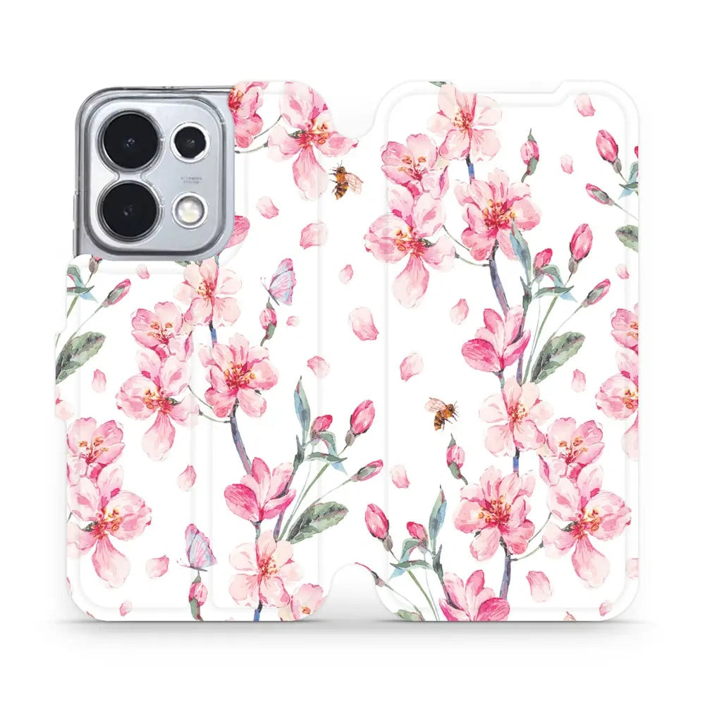 Handyhülle mit klappe für Oppo Reno16 Pro 5G, Mobiwear Book, Rosa Frühling