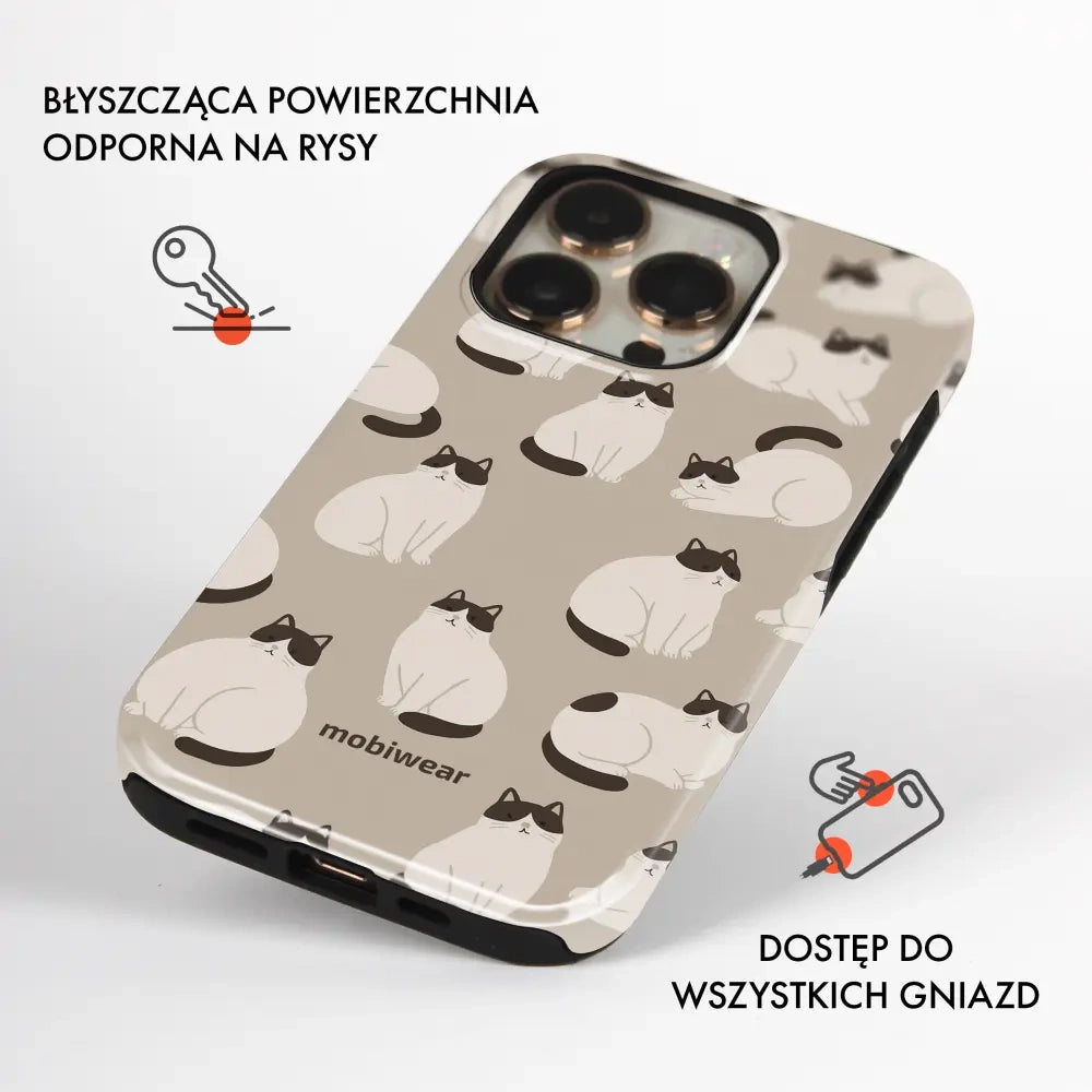 Handyhülle für Galaxy A27 5G, Mobiwear Elite Pro, Kaffe Miau