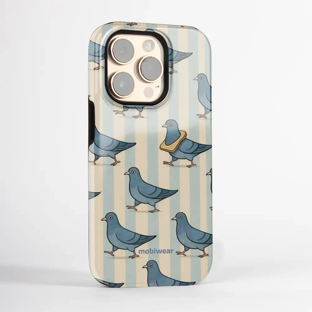Handyhülle für Galaxy A27 5G, Mobiwear Elite Pro, Blaue Tauben