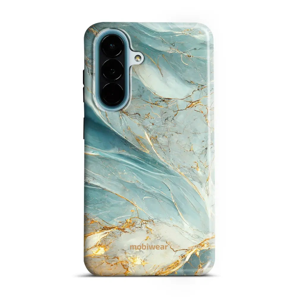 Handyhülle für Galaxy A27 5G, Mobiwear Elite Pro, Adern des Azur