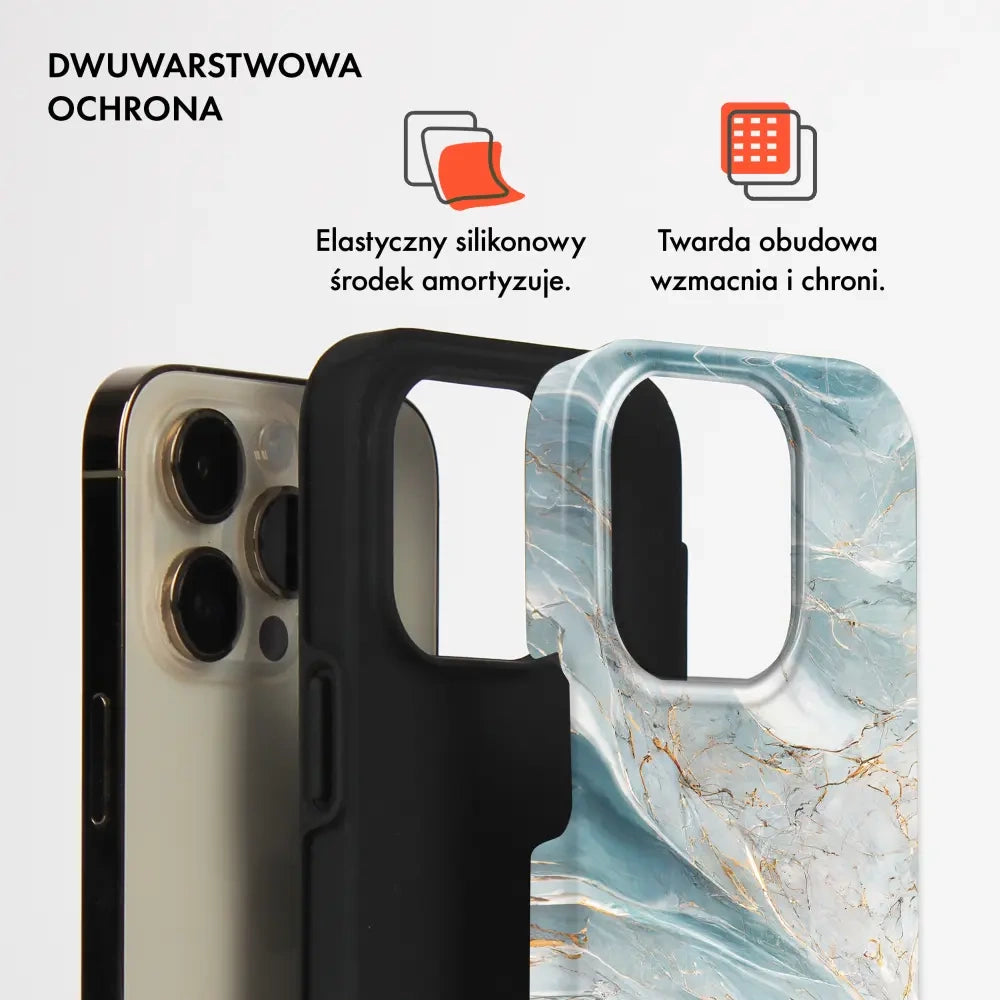 Handyhülle für Galaxy A27 5G, Mobiwear Elite Pro, Adern des Azur