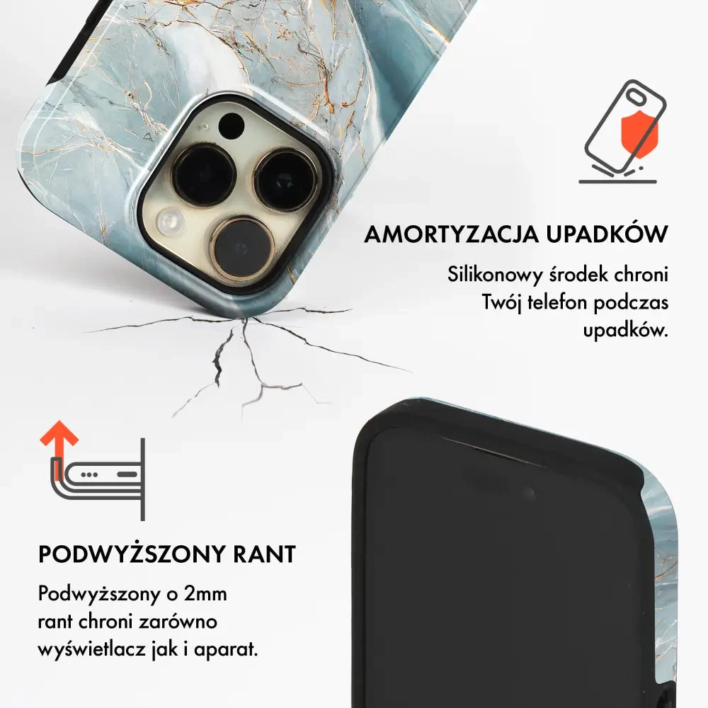 Handyhülle für Galaxy A27 5G, Mobiwear Elite Pro, Adern des Azur