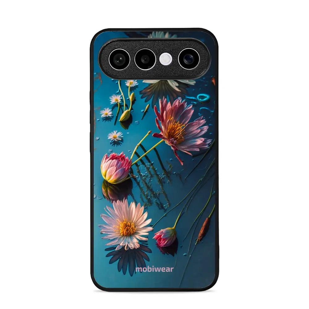 Handyhülle für Vivo X300 FE, Mobiwear Glossy Case, Blau-Blumig