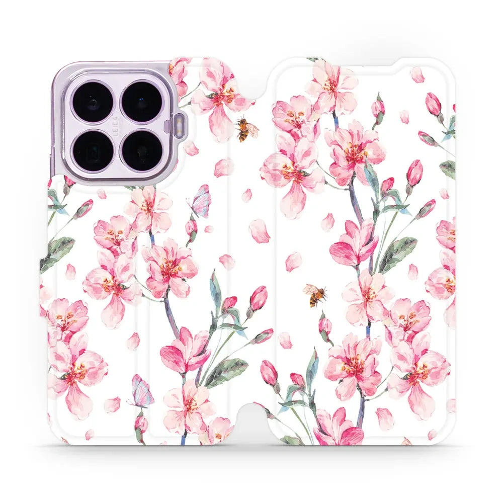 Handyhülle mit klappe für Xiaomi 17T, Mobiwear Book, Rosa Frühling
