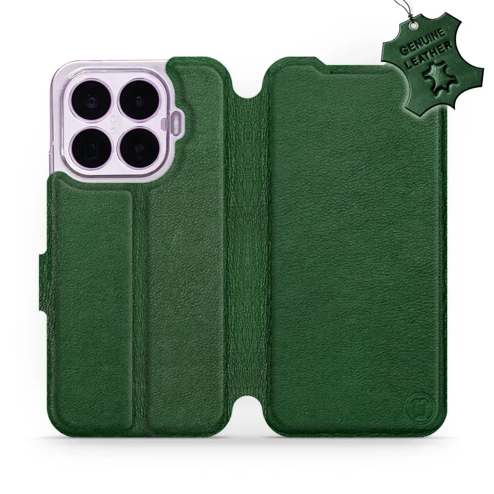 Echtleder Handyhülle für Xiaomi 17T, Mobiwear Leather, Grün