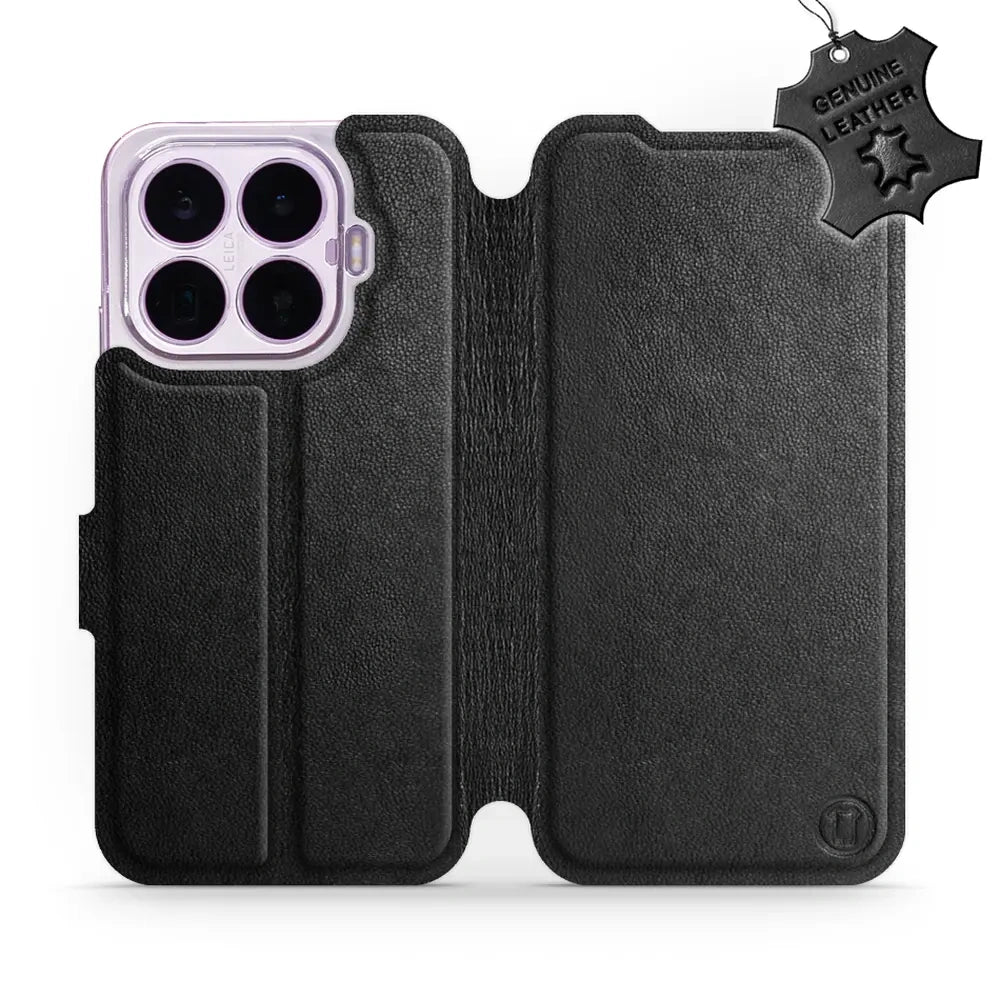 Echtleder Handyhülle für Xiaomi 17T, Mobiwear Leather, Schwarz