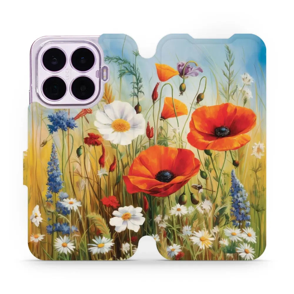 Handyhülle mit klappe für Xiaomi 17T, Mobiwear Book, Wiesenblumen