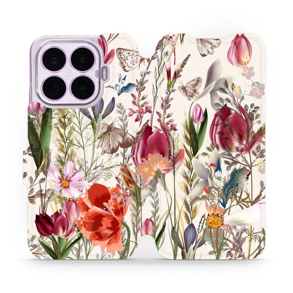 Handyhülle mit klappe für Xiaomi 17T, Mobiwear Book, Blumenstrauß