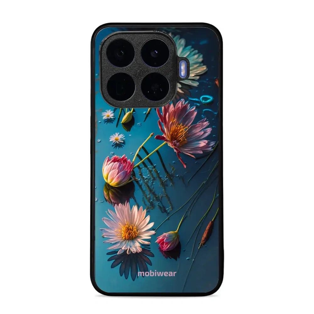 Handyhülle für Xiaomi 17T Pro, Mobiwear Glossy Case, Blau-Blumig