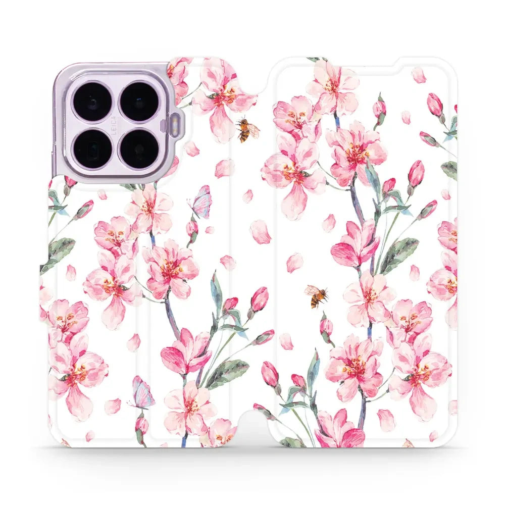 Handyhülle mit klappe für Xiaomi 17T Pro, Mobiwear Book, Rosa Frühling