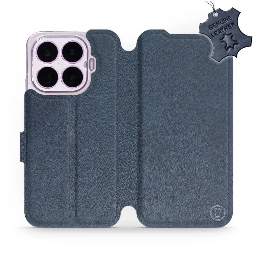 Echtleder Handyhülle für Xiaomi 17T Pro, Mobiwear Leather, Dunkelblau