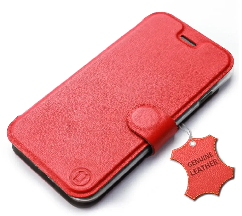 Echtleder Handyhülle für Xiaomi 17T Pro, Mobiwear Leather, Rot